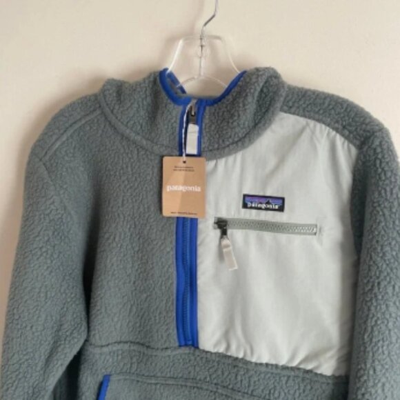 New Patagonia® Retro Pile Jacket Men's Small Gray Blue Fleece $169 Warm Half Zip - Picture 2 of 6